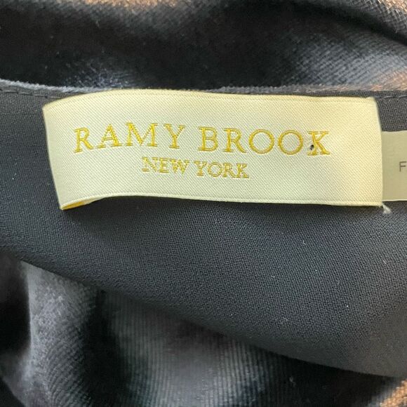 Ramy Brook Gigi Gold Chain Cold Shoulder Blouse Blue Velvet XS - Picture 8 of 10